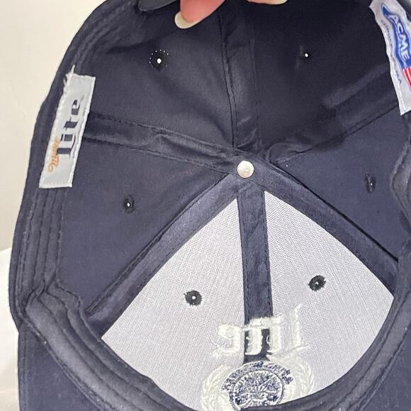 Miller Lite Beer Snapback Cap Navy Blue Vintage Embroidered 90's Y2K Milwaukee - Picture 4 of 8